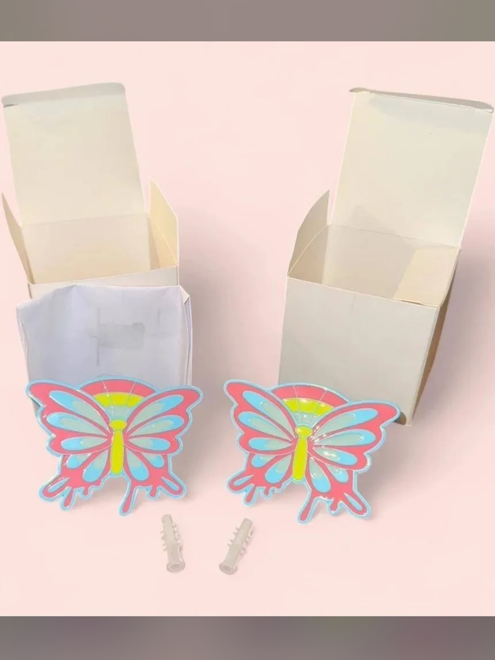 Dolls Kill Pink Butterfly Draw Knobs - Set of 2